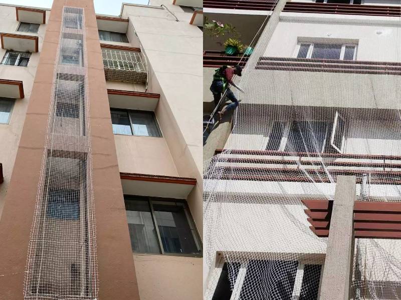 Duct Area Building Covering Pigeon Nets in Bangalore